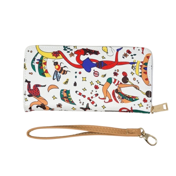 White Graffitti Mardi Gras Large Tote and Wallet Set - Picture 9 of 10